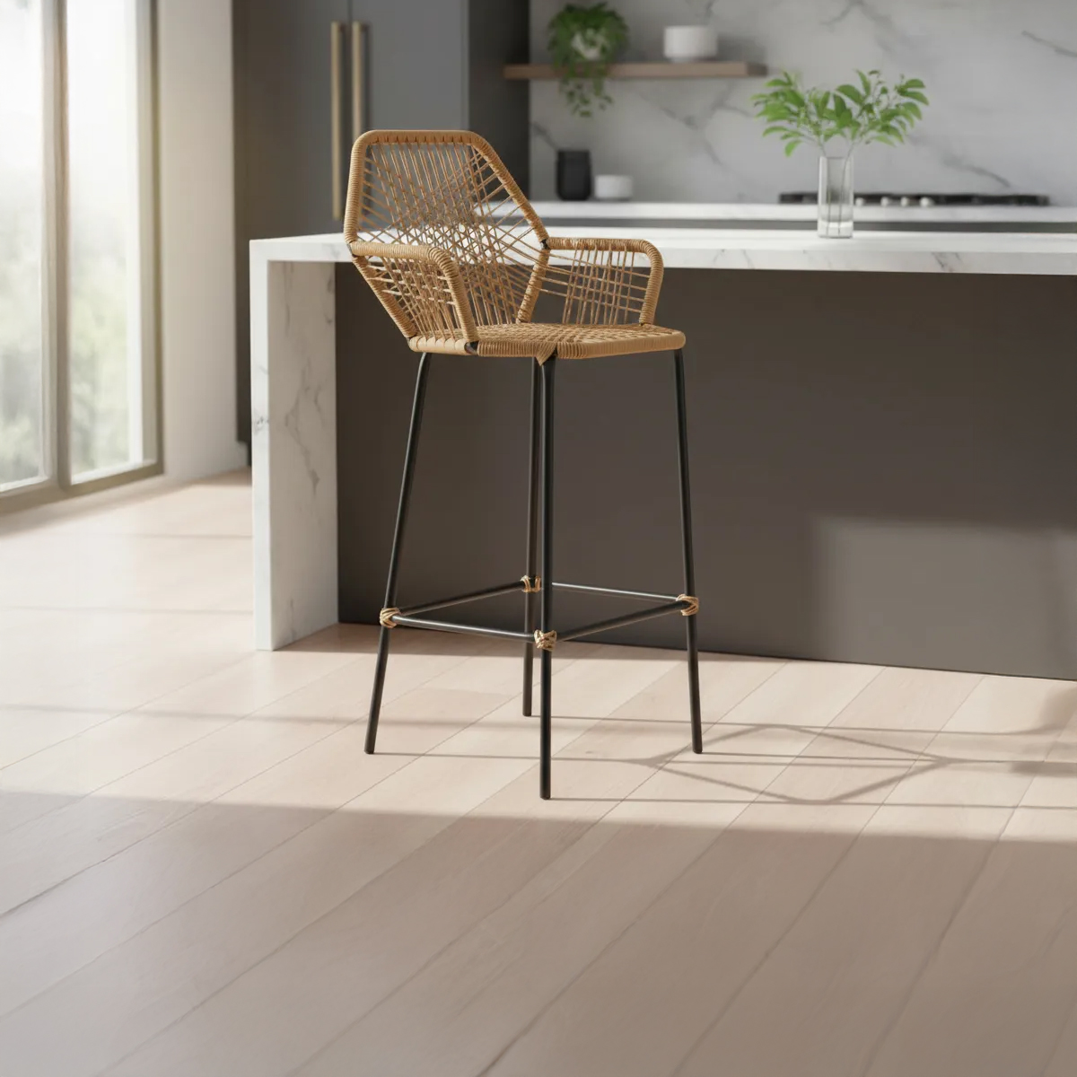 Banqueta Tropicalia em palha alta